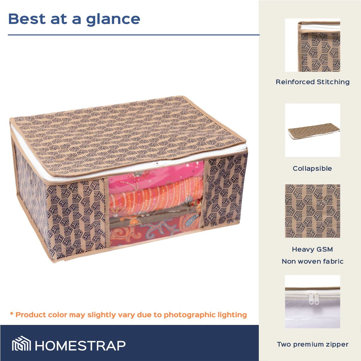 Homestrap Set of 6 Non-Woven Printed Saree Cover Cloth Storage